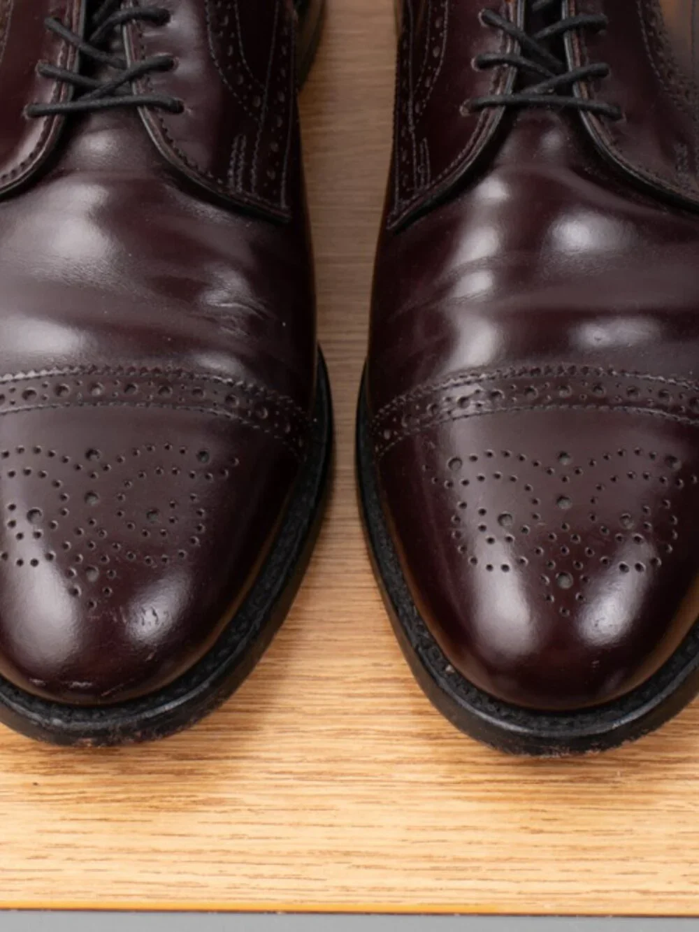 Allen Edmonds Sanford Cap Toe Shoes Men's 9.5 EEE Burgundy Leather USA